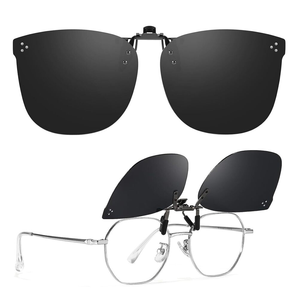 Oversized Clip-On Sunglasses Over Prescription Glasses